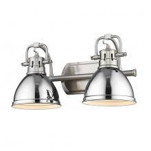  3602-BA2 PW-CH - Duncan 2 Light Bath Vanity in Pewter with Chrome Shades